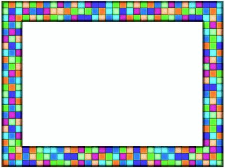 モザイクタイルの額縁フレ−ム モザイク,タイル,額縁,フレ−ム,ポストカード,メッセージカード,飾り枠,あしらい,柄,パターンのイラスト素材
