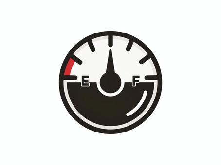 ガソリンメーター１ ガソリンメーター,確認,チェック,給油,燃料,残量,目盛,表示,車,自動車のイラスト素材