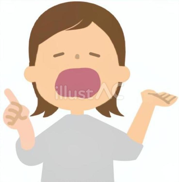 批判的なことを大声で言う女性 批判,ネガティブ,揚げ足のイラスト素材