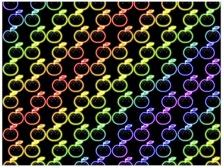 梨の壁紙　ネオン 梨,なし,壁紙,背景,ポストカード,ネオン,グラデーション,虹色,レインボー,黒のイラスト素材