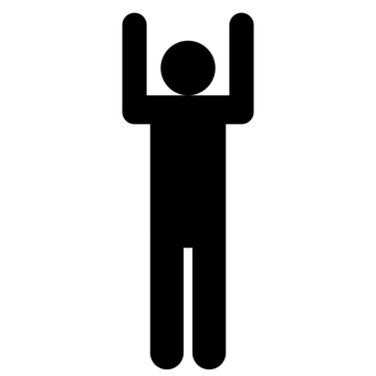 ピクトグラムバンザイ01_1c ピクトグラム,バンザイ,人,シルエット,人型,モノクロ,イラスト,アイコンのイラスト素材