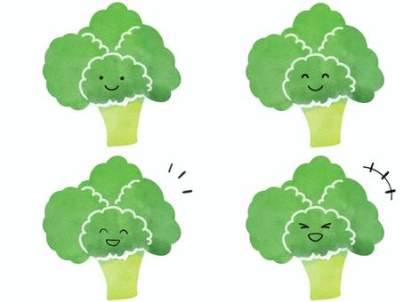 Illustration, broccoli, vegetables, character, 