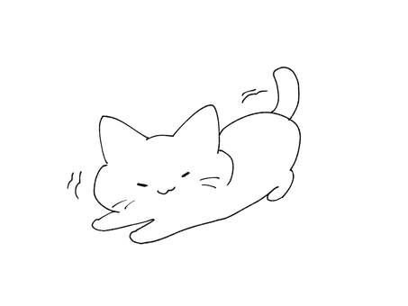 らくがき 伸びをする白ネコ らくがき 伸びをする白ネコ 猫,落書き,白猫,伸び,白,落書き風,動物,ゆるい,まったり,かわいいのイラスト素材