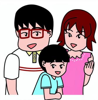 Illustration, family, 3 people, dad, 