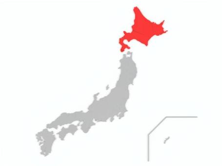 日本_北海道 日本,地図,都道府県,立体,強調,県,全国,日本列島,国土,赤のイラスト素材