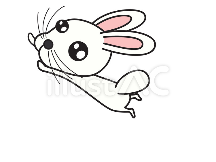 ウサギ うさぎ,ジャンプ,キャラクターのイラスト素材
