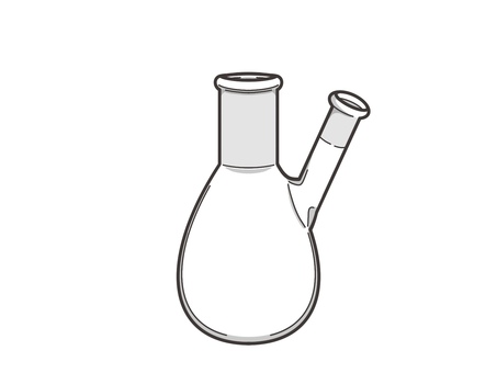 二口ナスフラスコ 実験器具,理科,科学,化学,シンプル,フラスコのイラスト素材