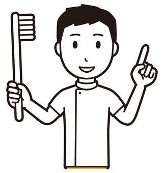  理学療法士男(黄)-493-バスト 歯磨き,理学療法士,整体師,白衣,医療,病院,柔道整復師,カイロプラクティック,鍼灸師,マッサージ師のイラスト素材
