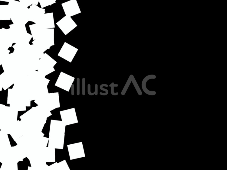 黒背景に舞い落ちる白い紙の抽象イラスト 黒,白,紙のイラスト素材