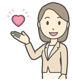  カジュアルスーツ女性-478-バスト ハート,会社員,女性,スーツ,ビジネス,仕事,ol,人,大人,ビジネスウーマンのイラスト素材