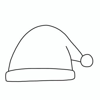 サンタ帽子 サンタ帽子 サンタ,帽子,クリスマス,モノトーン,塗り絵,可愛い,ゆるい,手描き,デコレーション,挿絵のイラスト素材