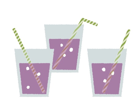 ぶどうジュース ぶどうジュース,ジュース,ストロー,グラス,3個,飲み物,コールドドリンク,パーティー,紫色,シンプルのイラスト素材