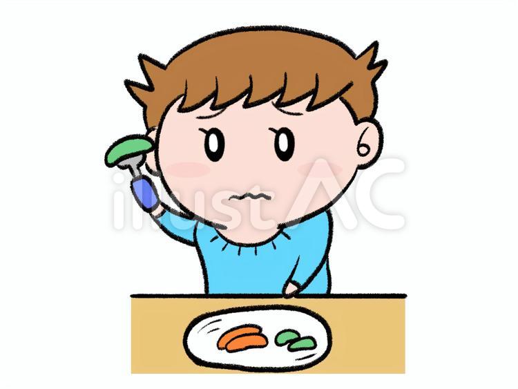 好き嫌い・男の子 男の子,男子,子供のイラスト素材