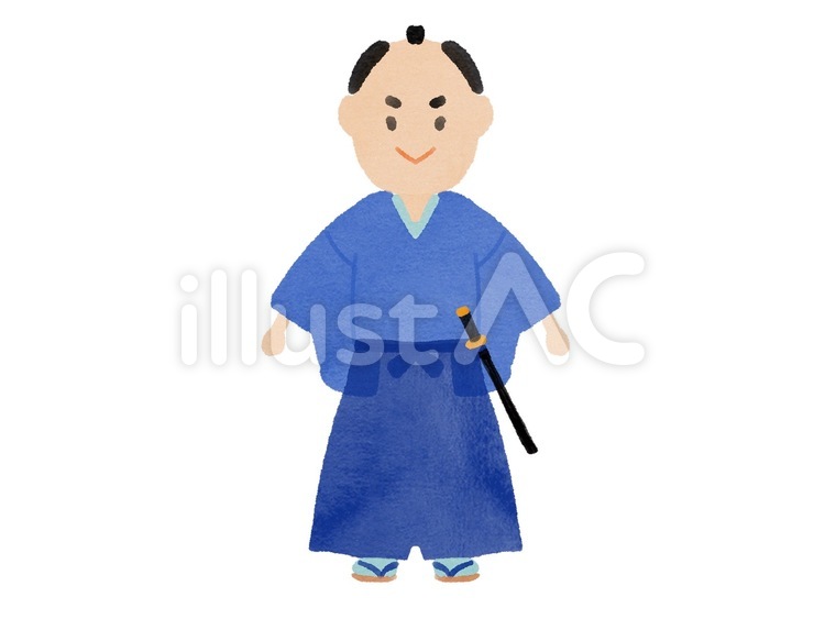水彩風武士のアイコン 武士,水彩風,着物のイラスト素材