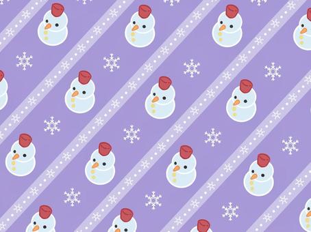 雪だるま いっぱい（紫）背景 雪だるま,雪,結晶,冬,たくさん,いっぱい,ストライプ,斜め,かわいい,背景のイラスト素材