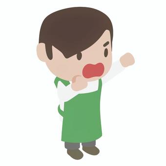 抗議する店員 店員,抗議,主張,意見,怒り,接客,職場,トラブル,人間関係,感情のイラスト素材