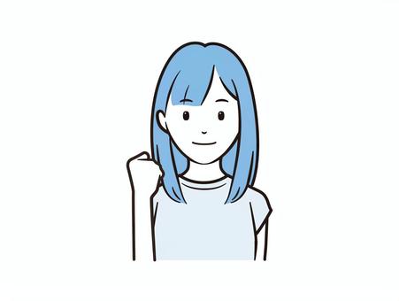 Illustration, guts pose, female, girl, 