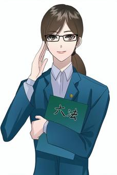 弁護士女性 弁護士,スーツ,女性,人間,美人,全身,萌え絵,社会人のイラスト素材