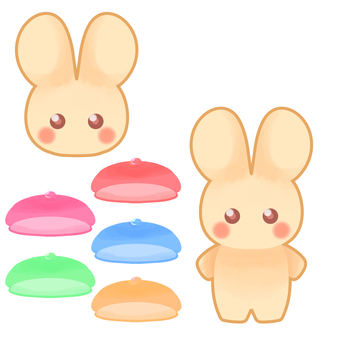 うさぎ組 うさぎ,幼稚園,保育園,着せ替え,動物キャラクターのイラスト素材