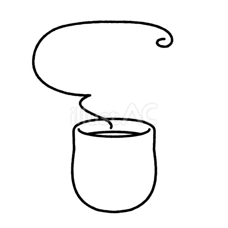 線　湯呑と湯気 カフェ,飲み物,喫茶店のイラスト素材