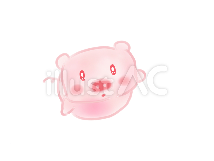 ふんわりぶた８空を見上げる ぶた,動物,かわいいのイラスト素材