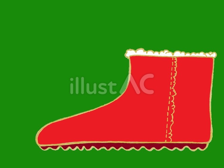 ムートンショートブーツ③ ブーツ,ショートブーツ,クリスマスカラーのイラスト素材