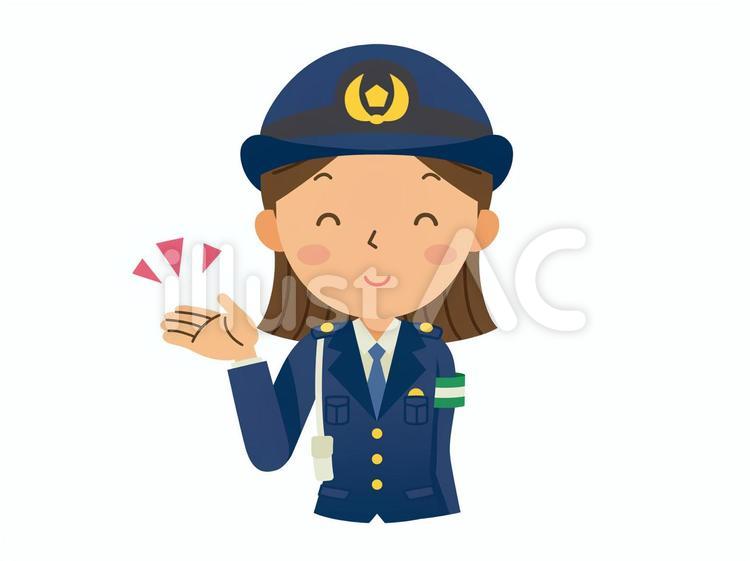案内する婦人警官 婦人警官,警察官,婦警のイラスト素材