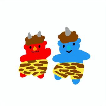 節分の鬼　イラスト 鬼,アイコン,イラスト,挿絵,白背景,節分,かわいい,png,jpg,商用フリーのイラスト素材