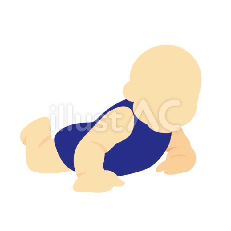 ハイハイしている赤ちゃん 赤ちゃん,ハイハイ,男の子のイラスト素材