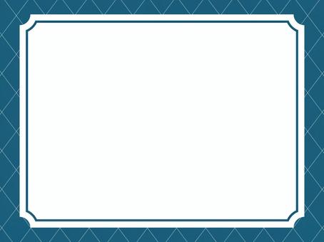 青のクロス背景と白枠フレーム 背景,クロス,格子,青,ネイビー,白,フレーム,枠,クラシック,上品のイラスト素材