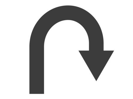 Illustration, u-turn, flèche, retour, 