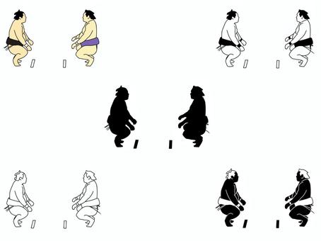 大相撲 相撲,大相撲,スポーツ,セット,力士,人,人物,関取,相撲取り,男性のイラスト素材