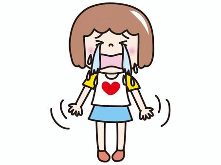 園児女子(大泣） 人物,女の子,幼稚園児,こども,泣く,なみだのイラスト素材