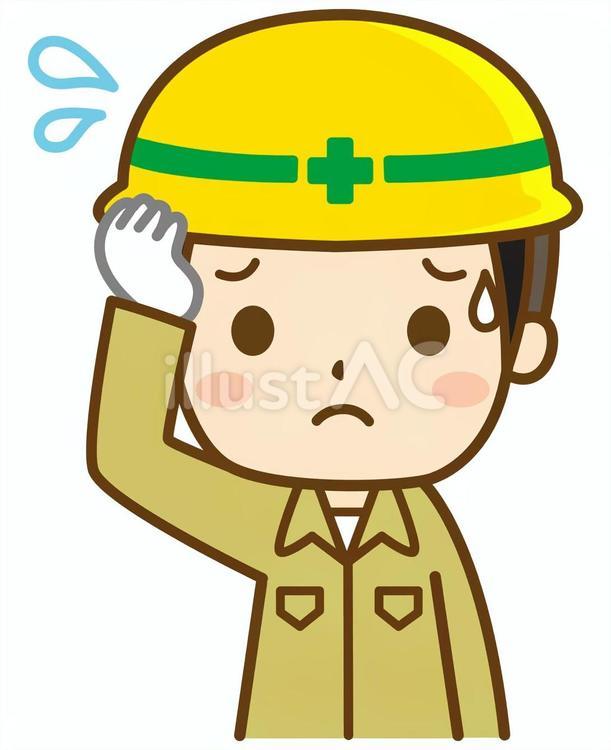 困る建設作業員の男性 建築士,建築,作業員のイラスト素材