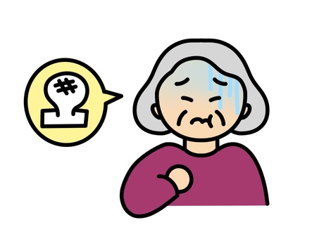 餅が詰まるおばあちゃん おばあちゃん,祖母,詰まる,苦しい,餅,正月,女性,窒息,シニア,高齢者のイラスト素材