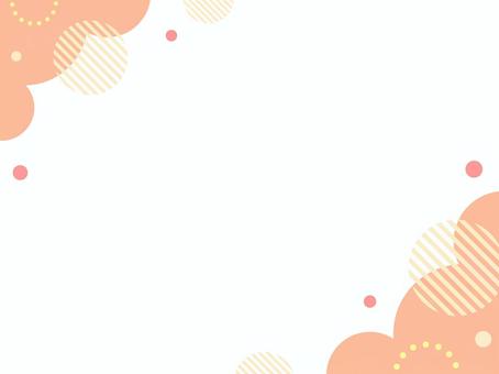 オレンジのポップなフレーム フレーム,あしらい,図形,幾何学,抽象的,シンプル,かわいい,枠,丸,明るいのイラスト素材