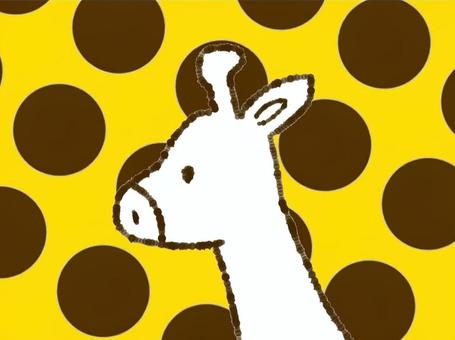 キリンのイラスト キリン,動物,生き物,不思議,シンプル,模様,ドット,イエローのイラスト素材