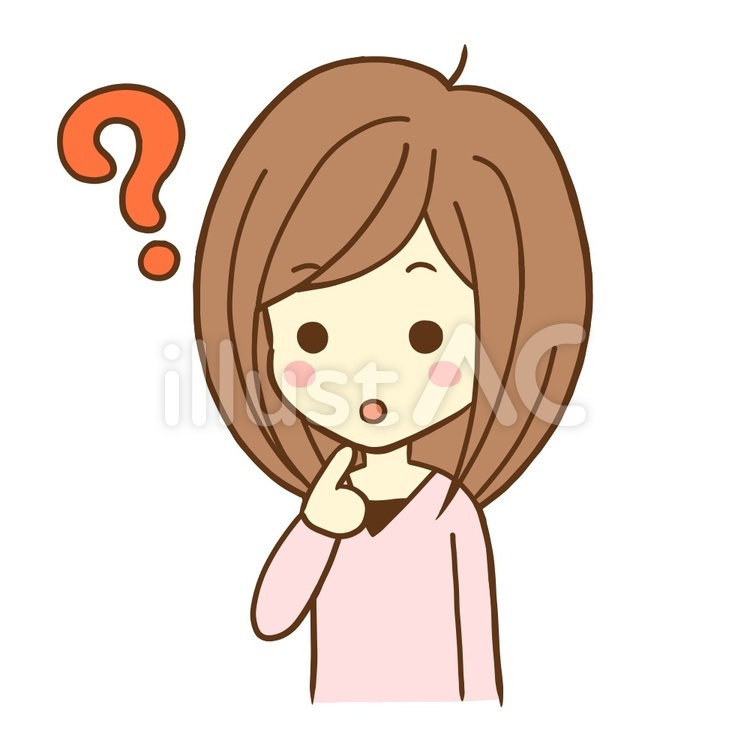 疑問符を浮かべるピンクの女性 女性,上半身,疑問符のイラスト素材