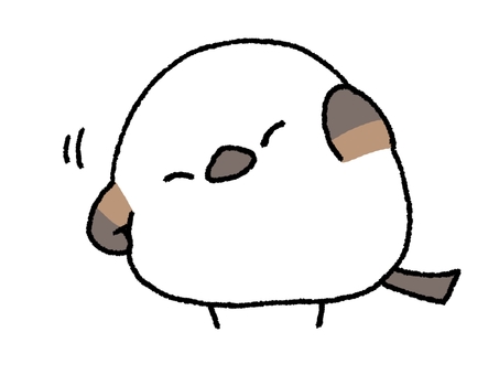体操するシマエナガさん シマエナガ,動物,ゆるふわ,ゆるい,かわいい,シンプル,手描き,挿絵,鳥,体操のイラスト素材