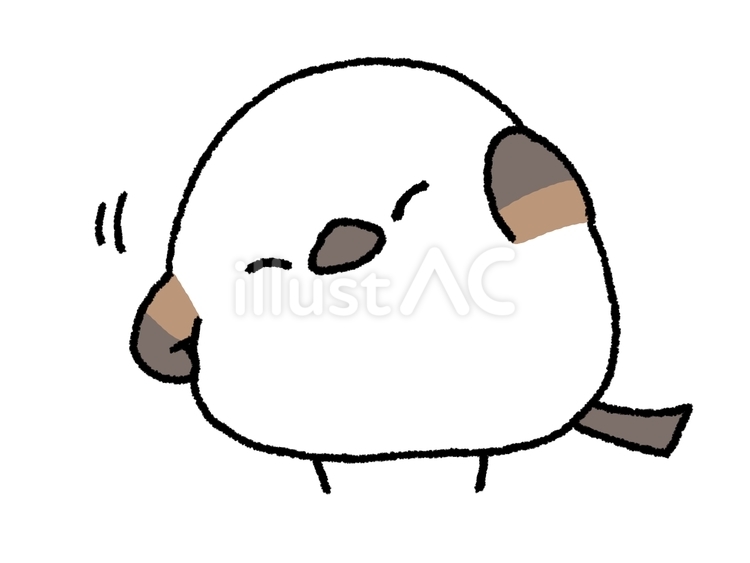 体操するシマエナガさん シマエナガ,動物,ゆるふわのイラスト素材
