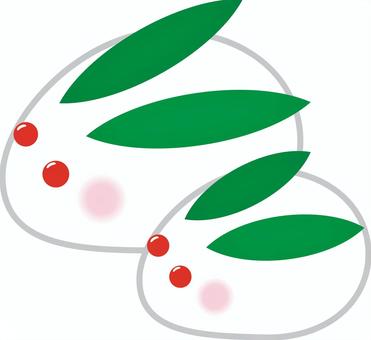 雪ウサギ_親子 雪ウサギ,ウサギ,雪像,雪,冬,親子,兄弟,姉妹,可愛い,縁起物のイラスト素材