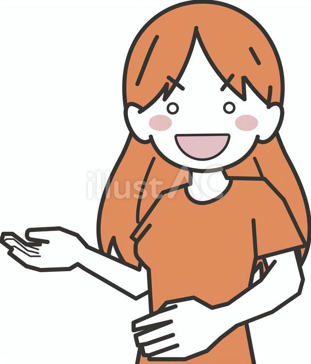 案内をする笑顔の女性のイラスト 案内,女性,働くのイラスト素材
