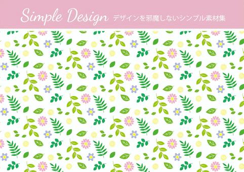 ボタニカルな草花のパターン柄 花柄,花,葉,植物,飾り,素材,シンプル,オシャレ,キュート,かわいいのイラスト素材