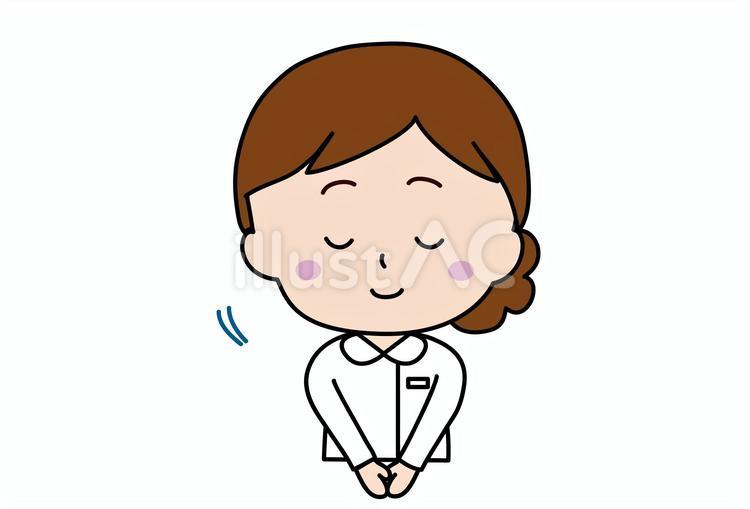 お辞儀をする女性ナース 女性,ナース,看護師のイラスト素材