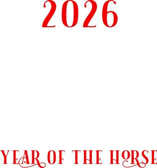 2026年_午年_文字のフレーム_4 お正月,2026年,年賀状,文字,フレーム,午年,馬,挨拶,素材,感謝のイラスト素材