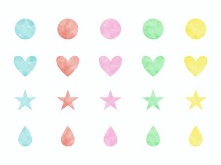 Illustration, geometry, set, watercolor, 