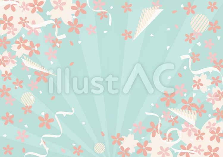 桜　空　飾り 桜,空,お祝いのイラスト素材