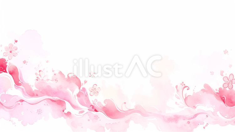 水彩ピンク(しぶきと渦A)5 ピンク,水彩,水飛沫のイラスト素材