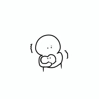 傷つけられるのが怖い 震える,怖い,恐怖,ガード,ハート,人,気持ち,恐れる,保身,身構えるのイラスト素材