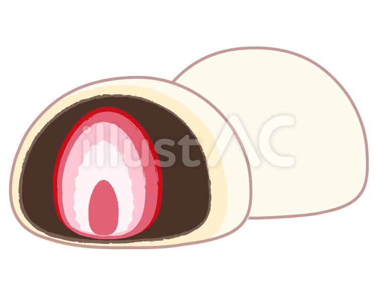 いちご大福 和菓子,いちご大福,苺大福のイラスト素材